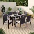 7 Pieces Wicker Outdoor Patio Dining Set B674