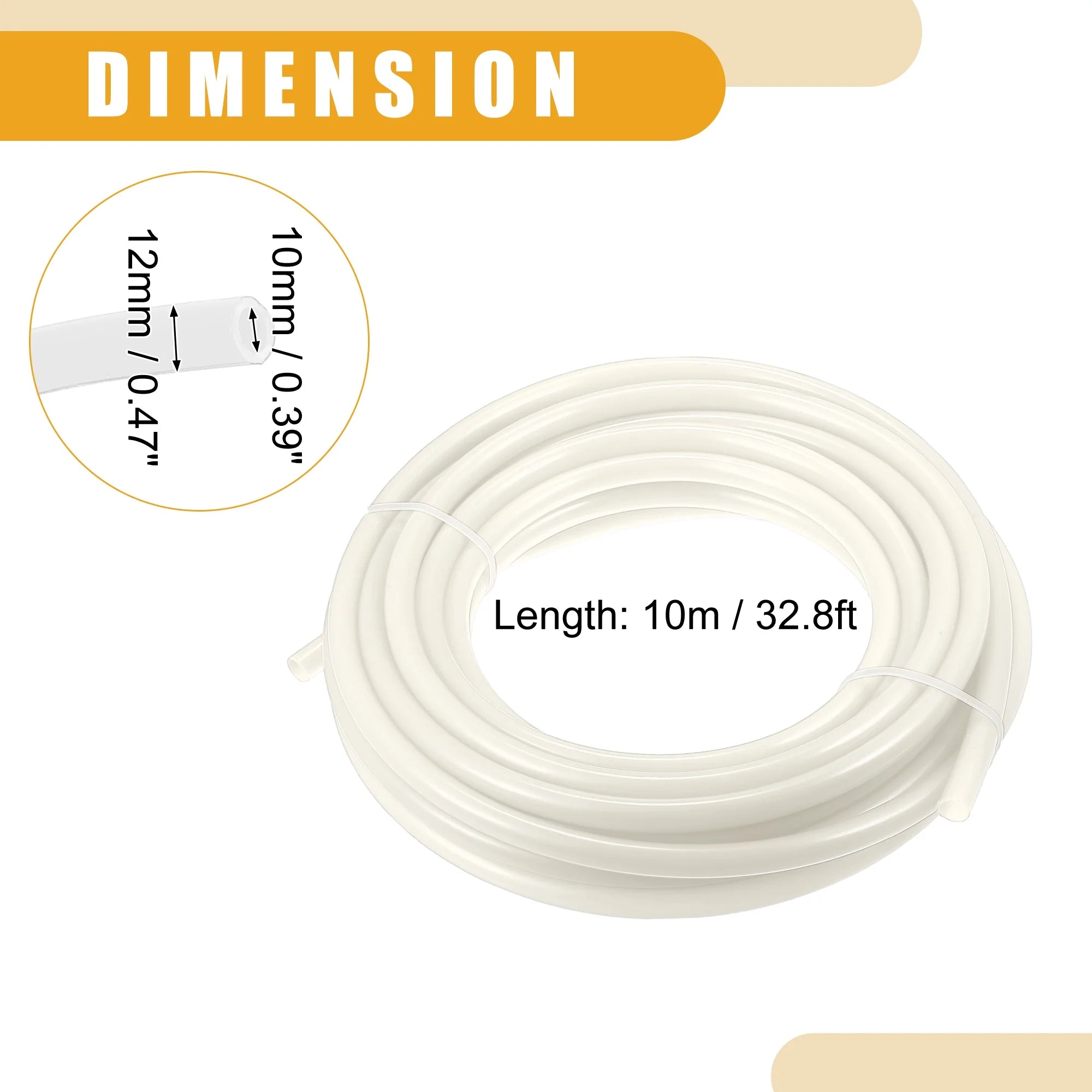 32.8ft 10mm ID Nylon Fuel Line Hose D5280