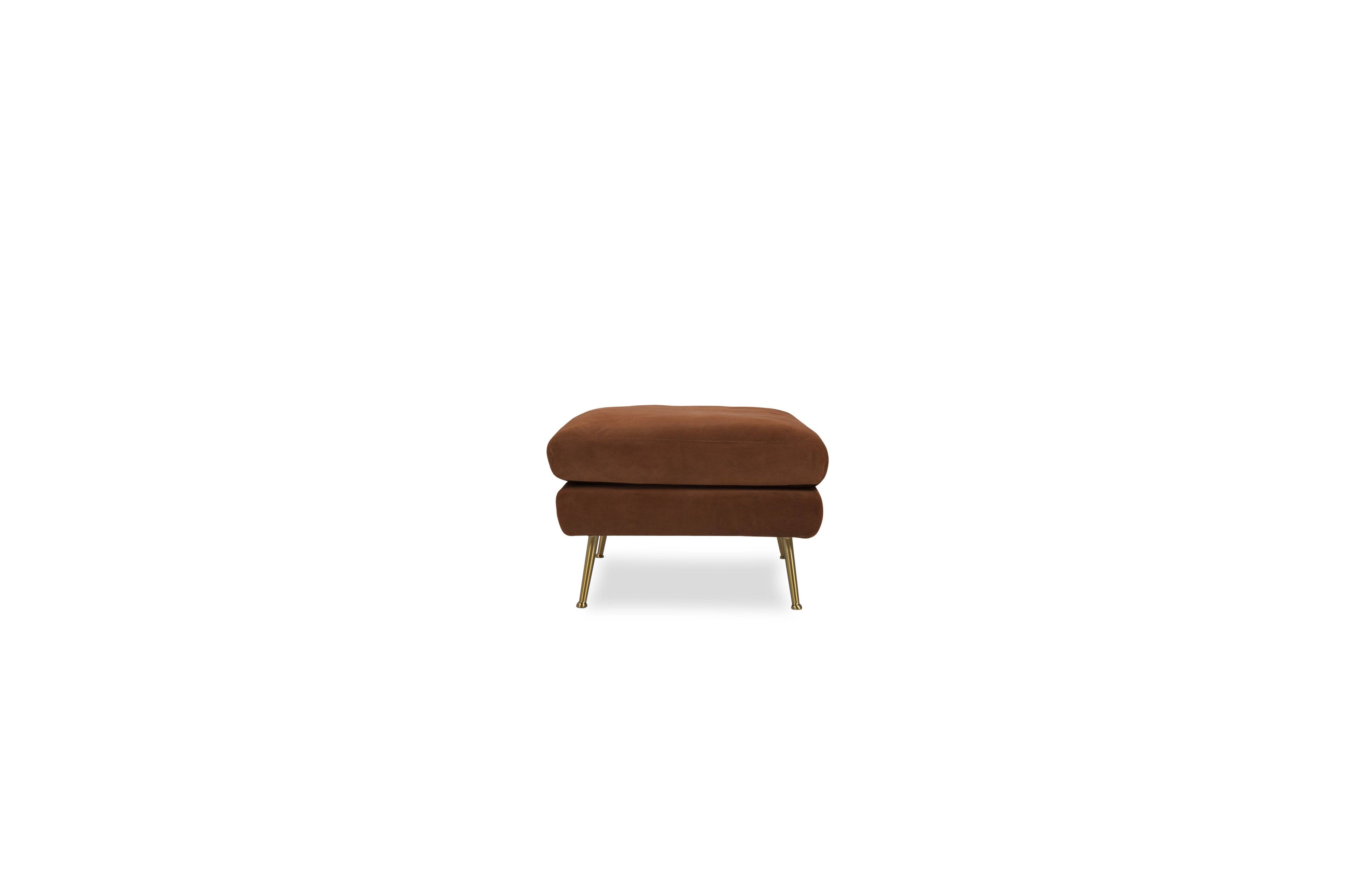 Rust Velvet Ottoman L805492