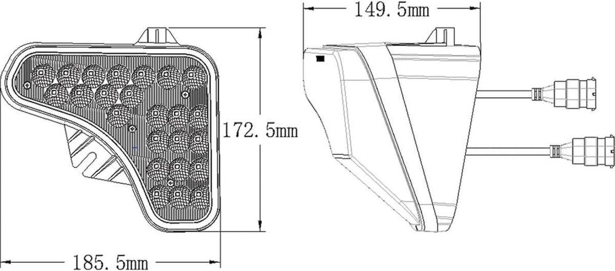 12V Left LED Headlight M960