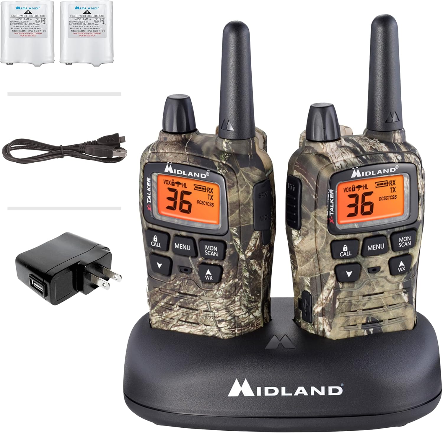 36 Channel FRS Two-Way Radio, Black/Silver, Pack of 4 U641