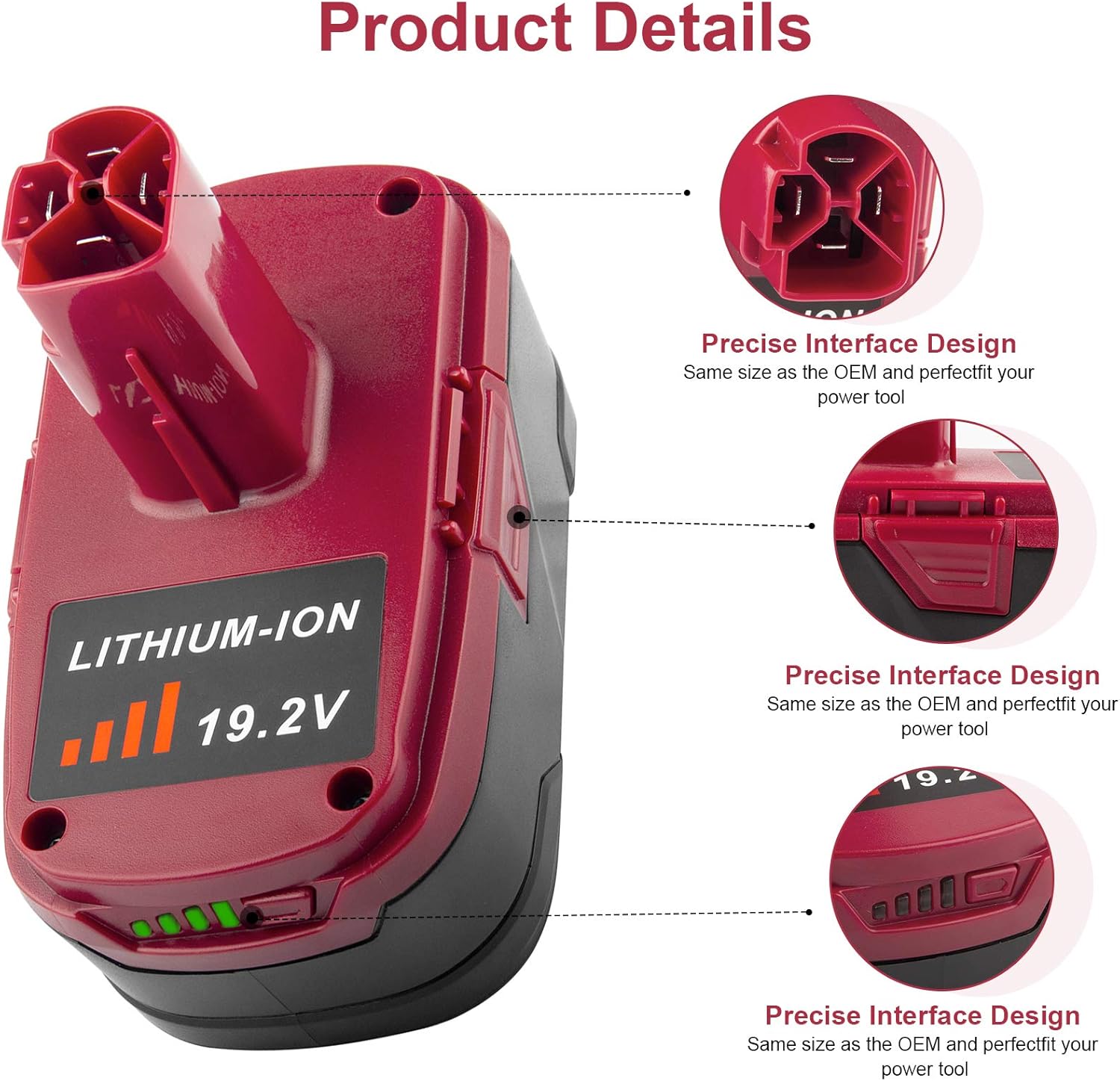 6000mAh 19.2V Lithium Battery Pack of 2 L879