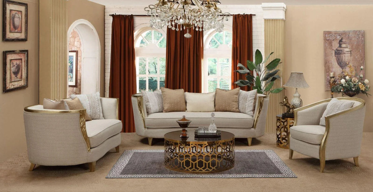 Beige 3Pcs Sofa Set X9029