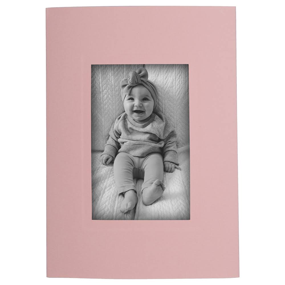 Baby Pink Foldover Cards with Photo Opening, 200 per Pack T86209