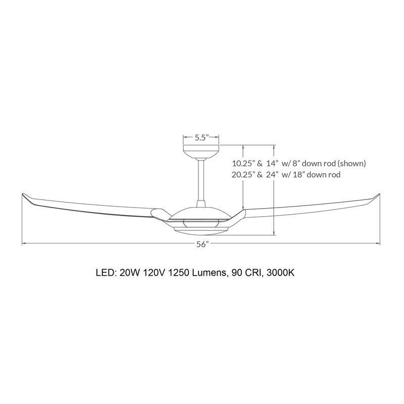 IC/Air2 56x22 Ceiling Fan S536