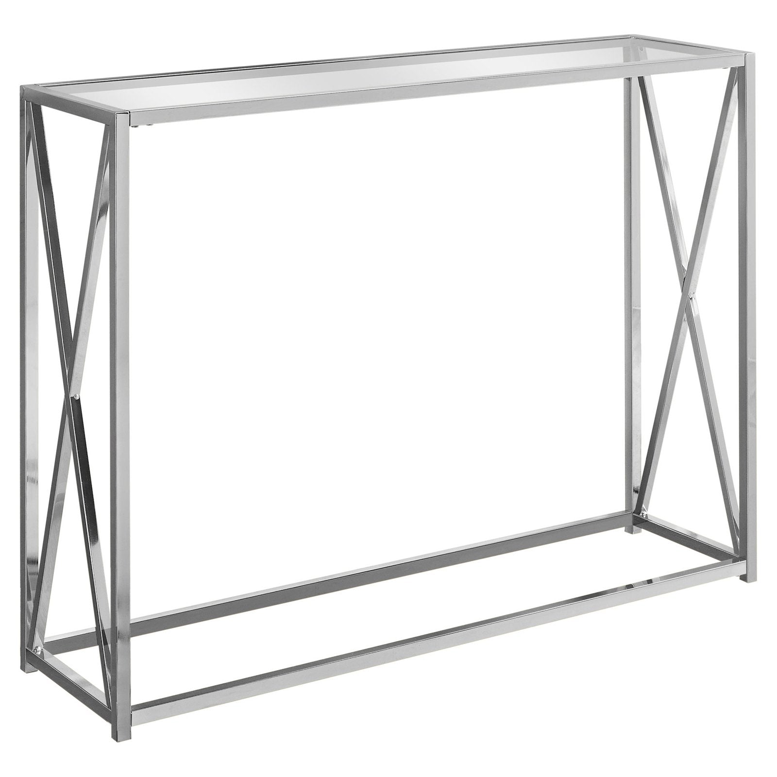 Metal Chrome Narrow Accent Table U5538