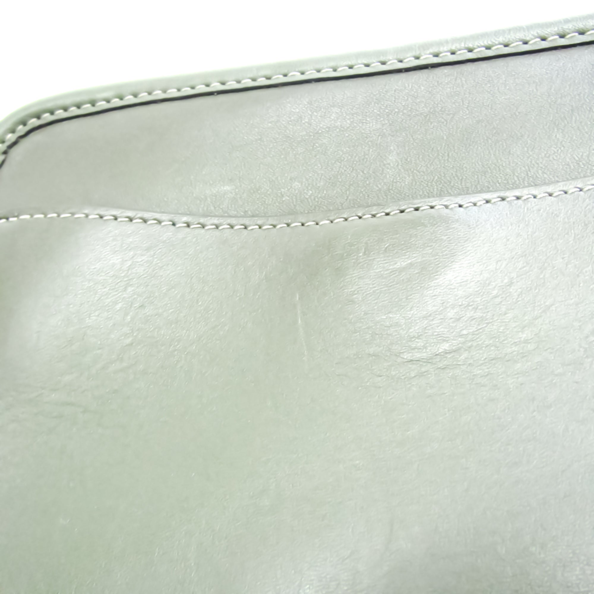 Leather Shoulder Bag Khaki V17394