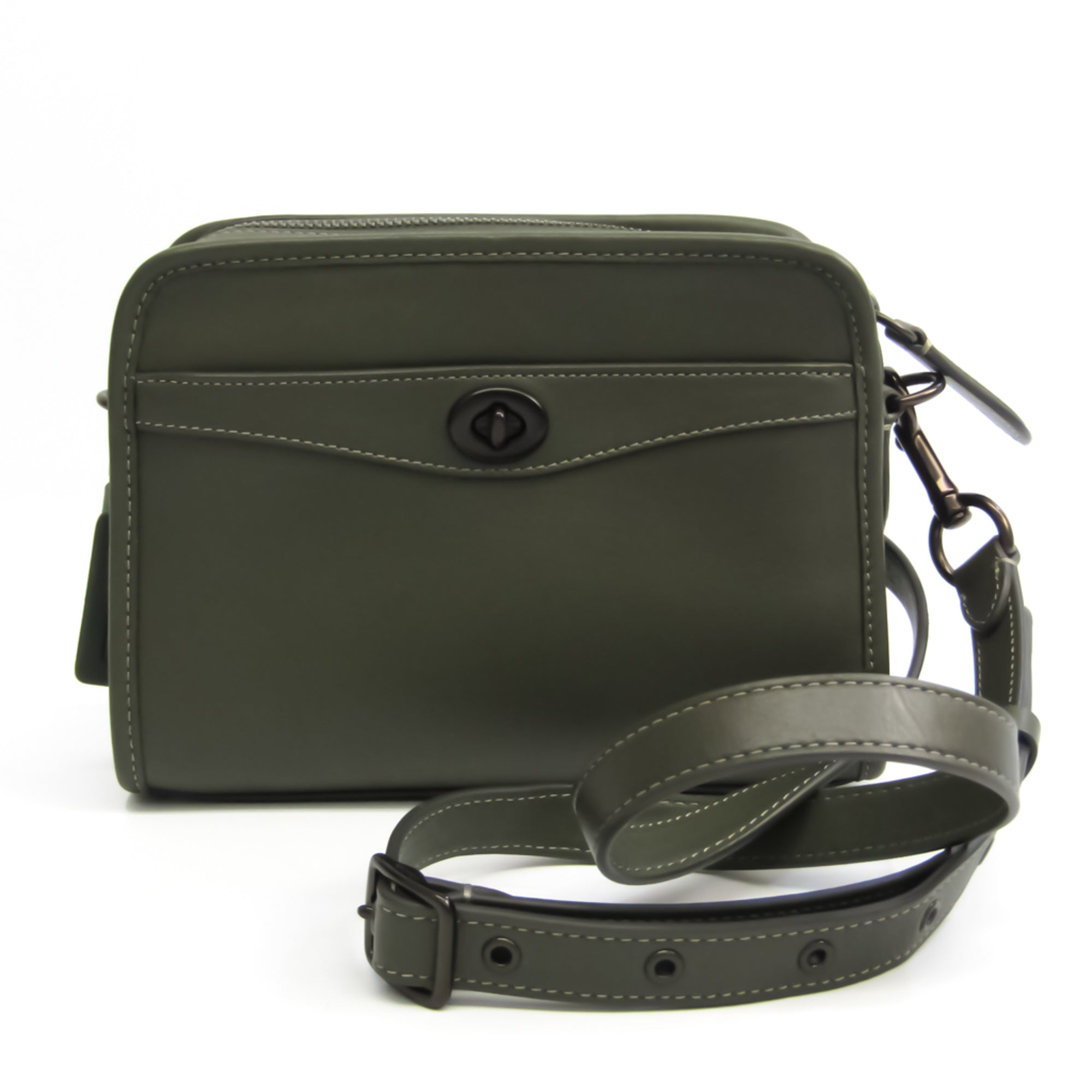 Leather Shoulder Bag Khaki V17394