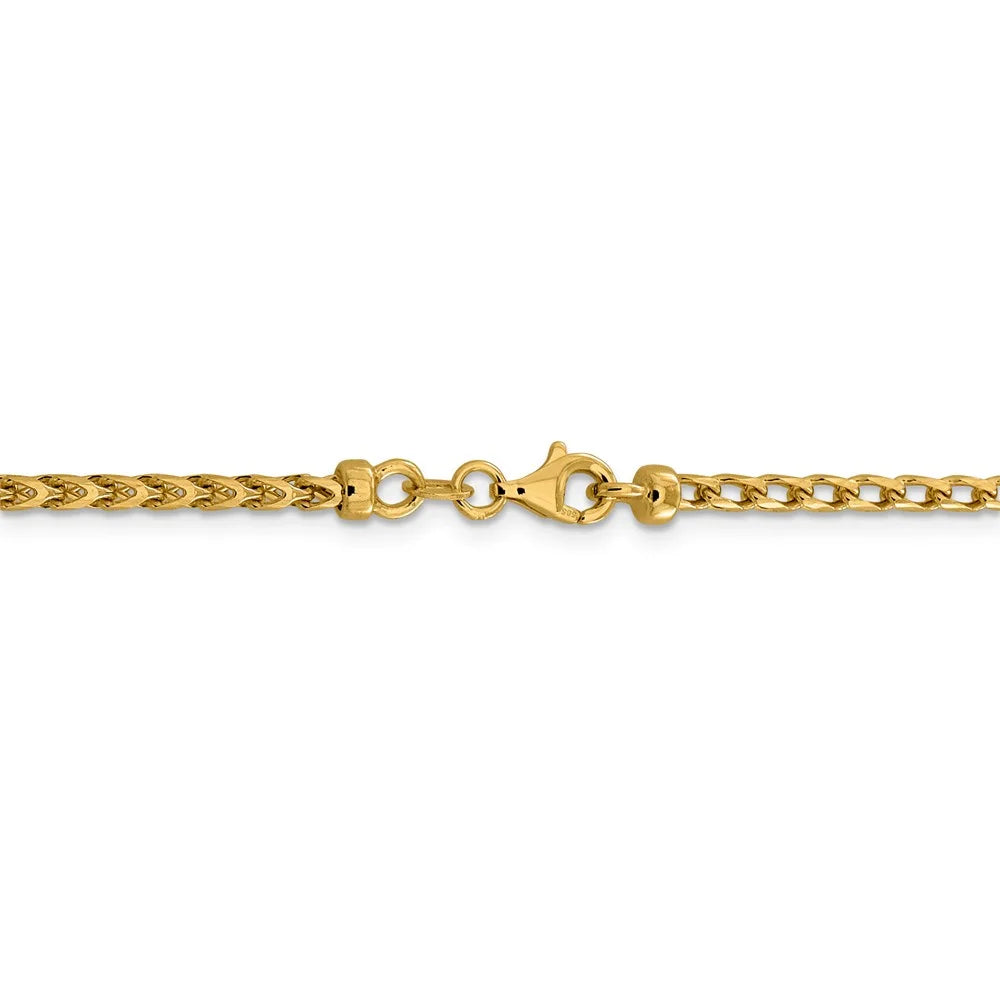 14kt Yellow Gold Diamond Cut Open Franco Chain 18 inch P65733