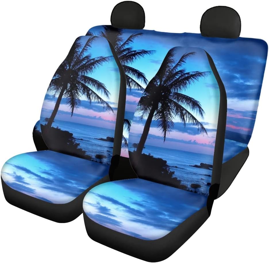 Black and White Cow Print Car Seat Cover 4piece Z1825
