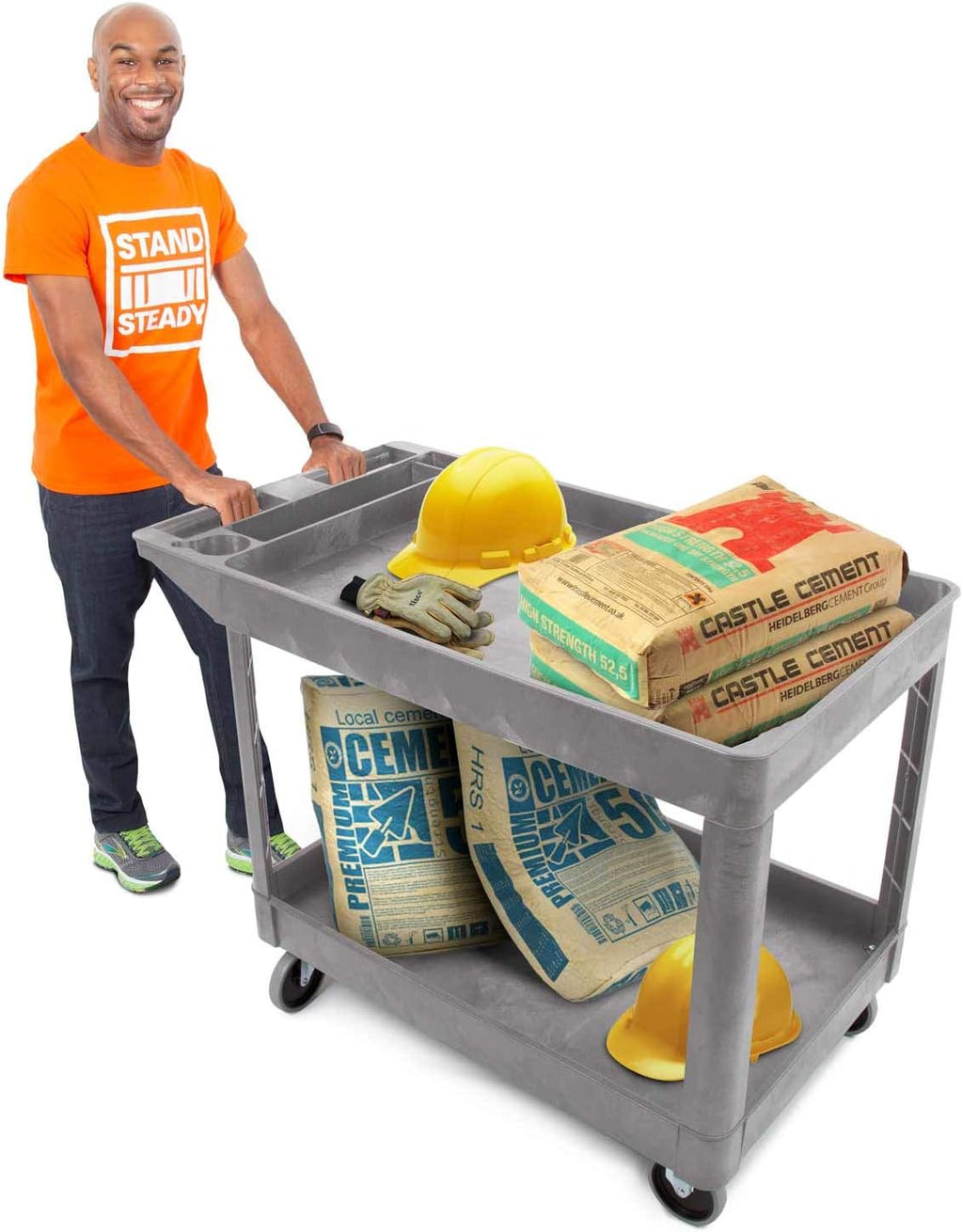Extra Large Heavy Duty 2 Shelf Rolling Utility Cart A899082