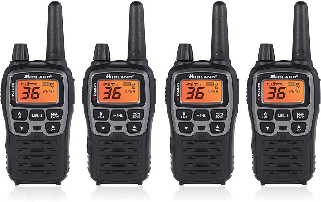 36 Channel FRS Two-Way Radio, Black/Silver, Pack of 4 U641