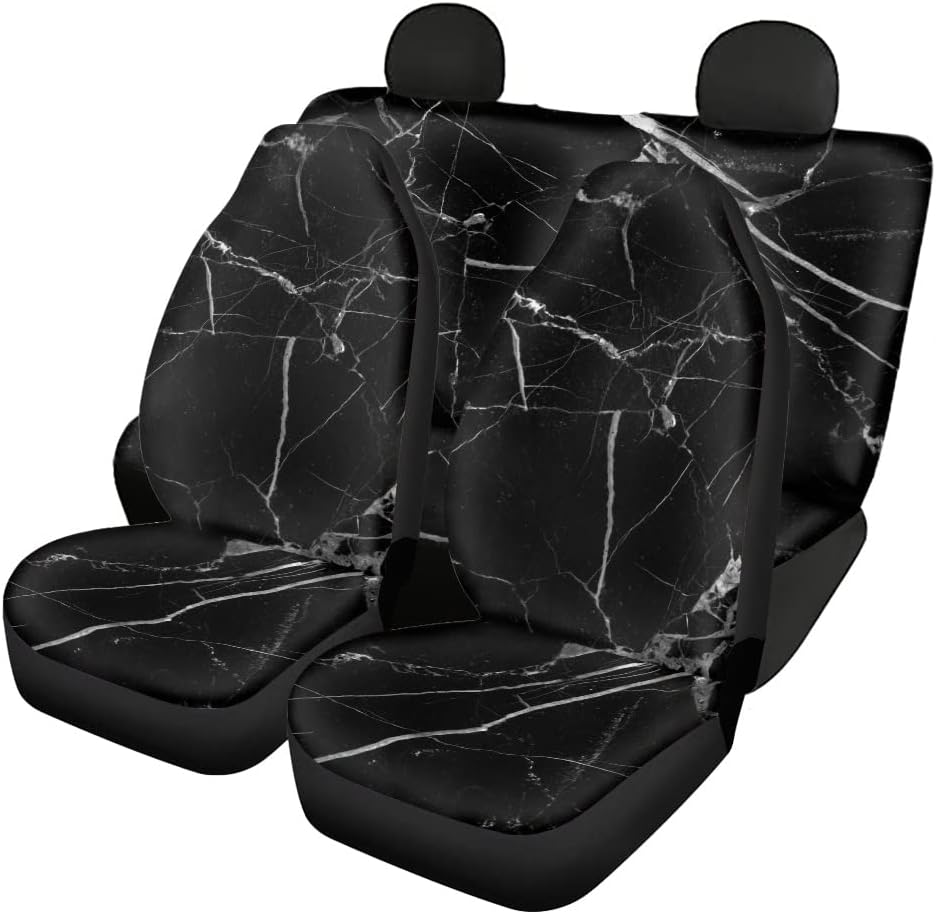 Black and White Cow Print Car Seat Cover 4piece Z1825