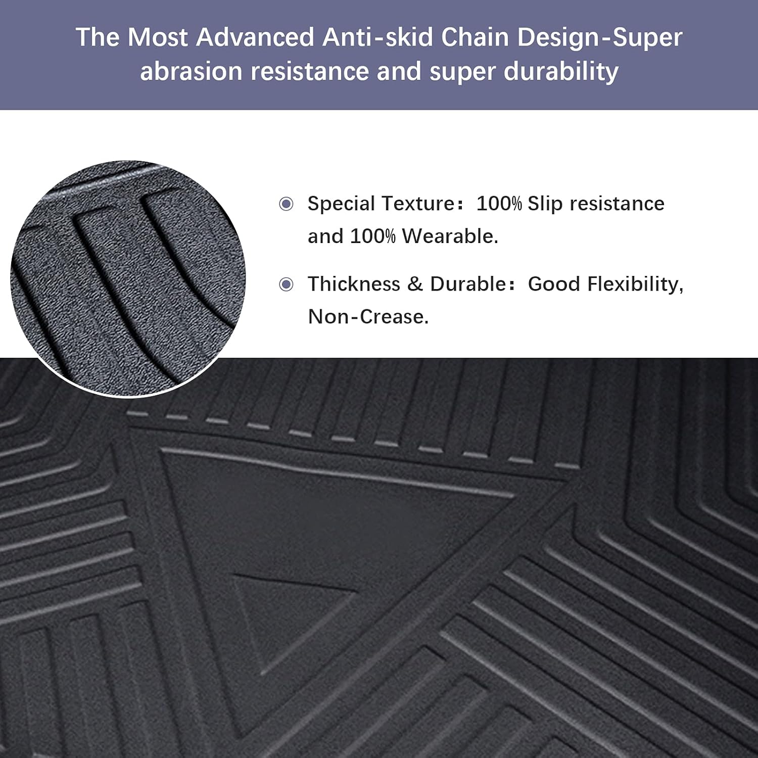 Black TPO Waterproof Rear Cargo Tray Trunk Floor Mat Protector I335