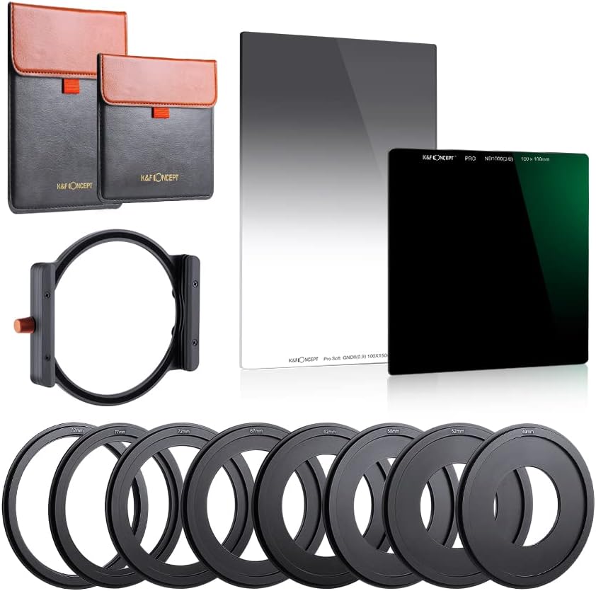 100mm Square ND1000 Filter Kit with Metal Filter Holder and 8 Adapter Rings R992