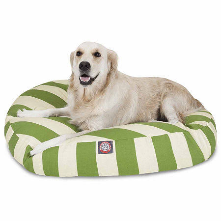 Sage Vertical Stripe Medium Round Pet Bed J156