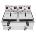 16.9QT Stainless Steel Double Tank Deep Fryer D16594