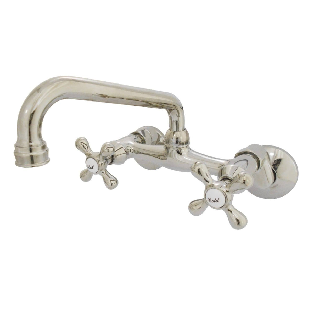 Polished Nickel Two Handle Wall Mount Kitchen Faucet I5011