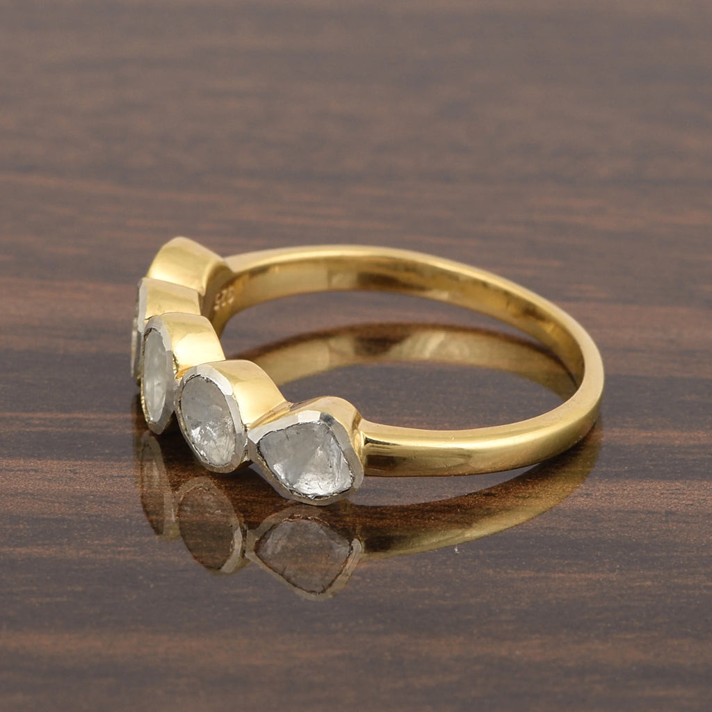 925 Sterling Silver Polki Diamond Ring J42263