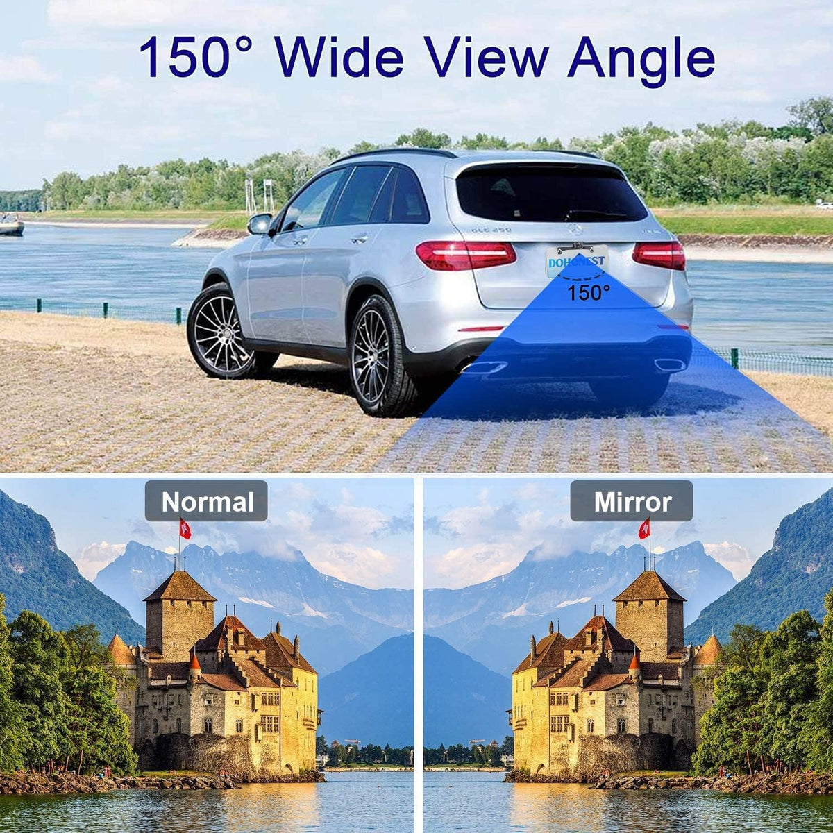 HD 1080P 7 LED Night Vision Reverse Camera with LCD Monitor, Pack of 2 B919