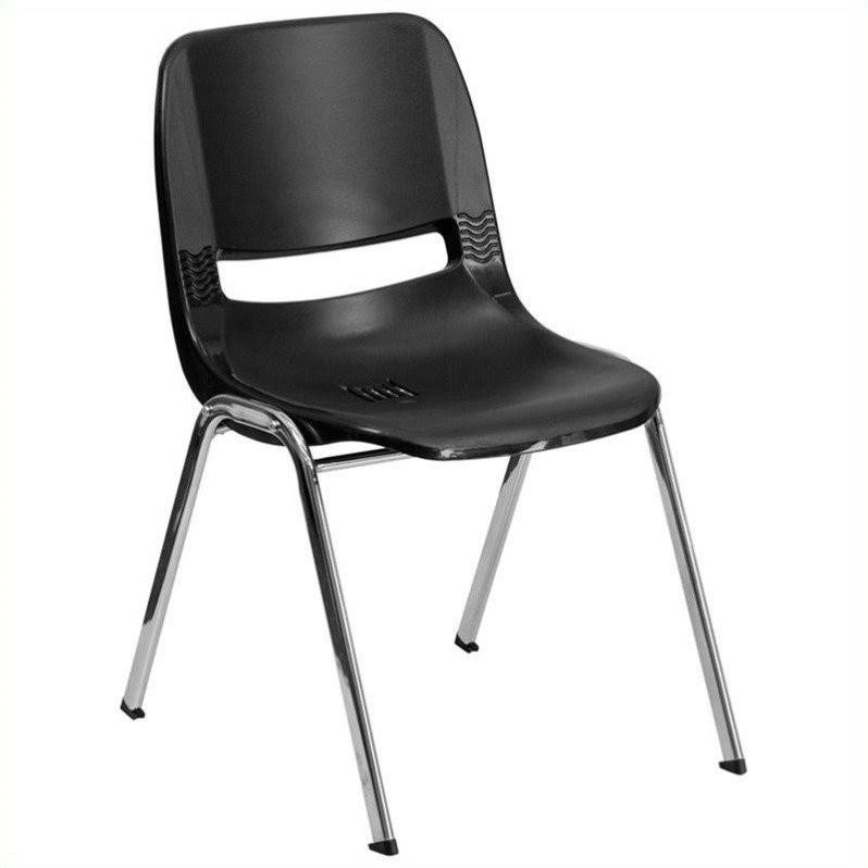 Ergonomic Shell Stacking Chair in Black P191