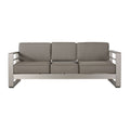 Aluminum and Sunbrella Outdoor 3 Seater Sofa with Cushions T693514