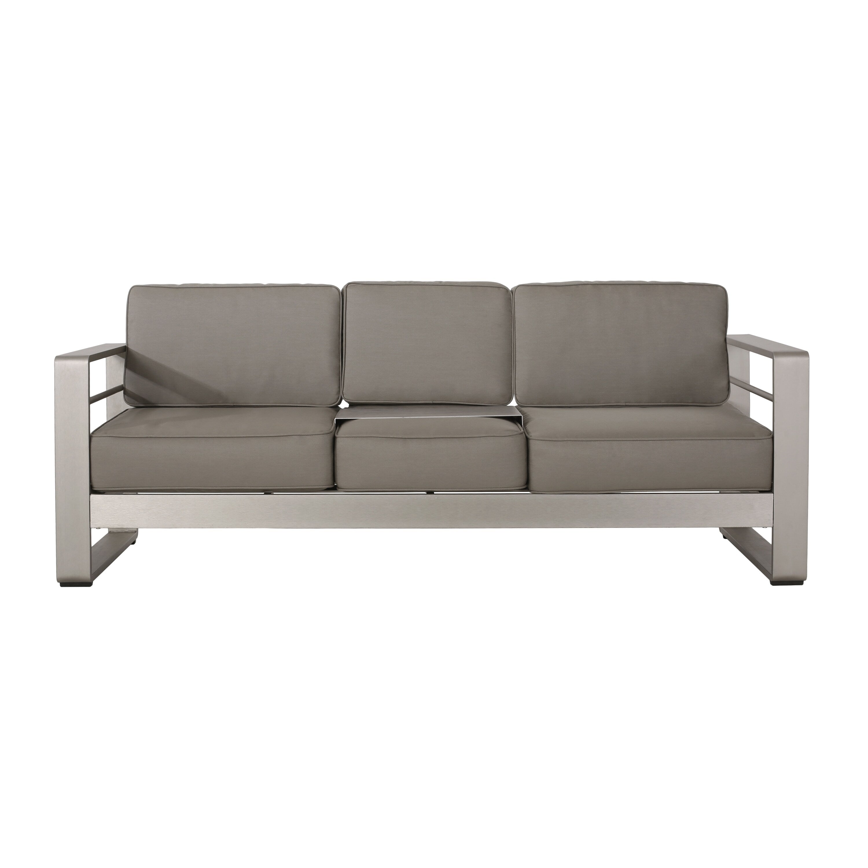 Aluminum and Sunbrella Outdoor 3 Seater Sofa with Cushions T693514