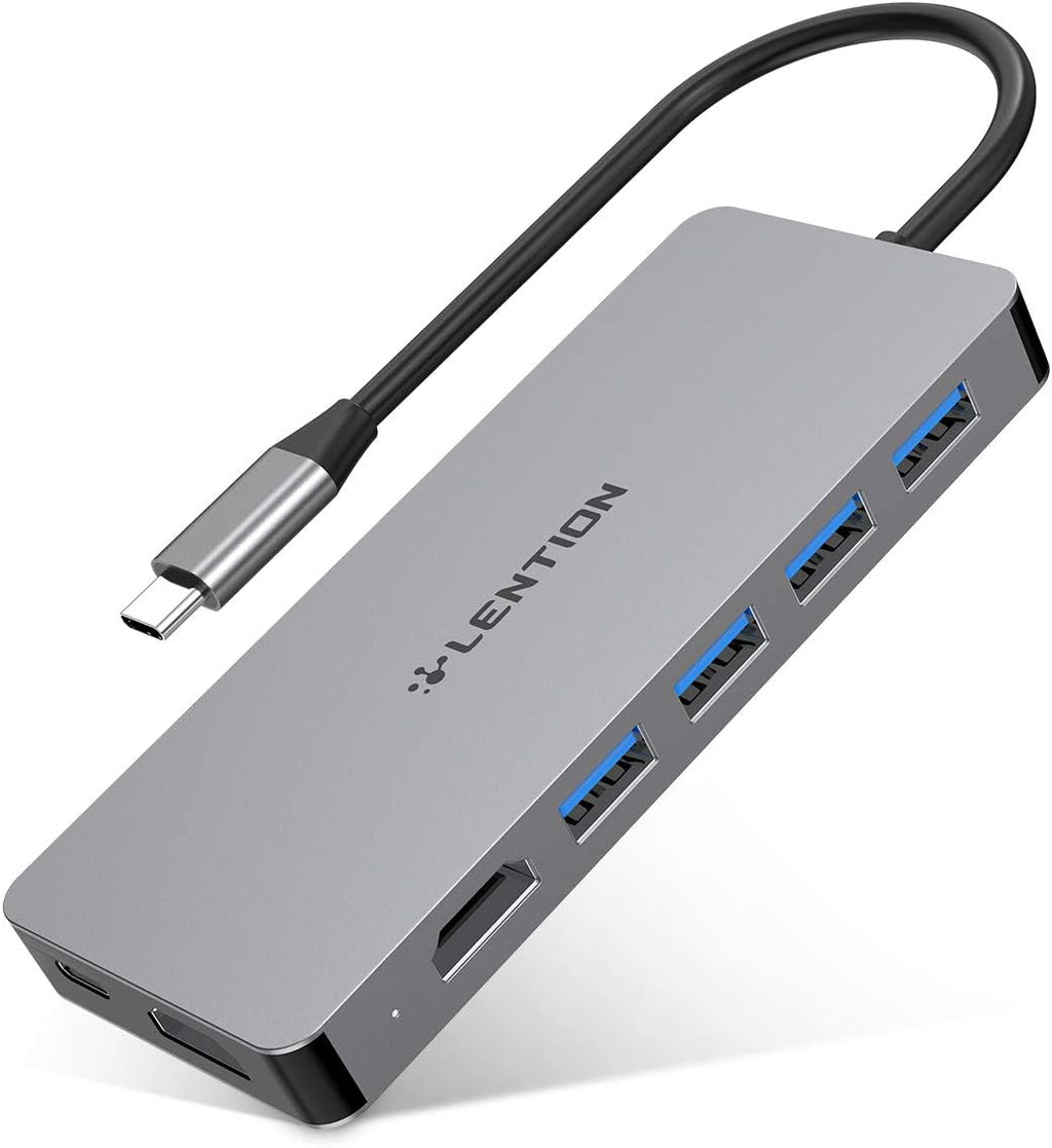 USB C Dual HDMI Hub with 4X USB 3.0, 2X 4K HDMI and 100W Type C Charging Adapter, Space Gray, Pack of 2 L802