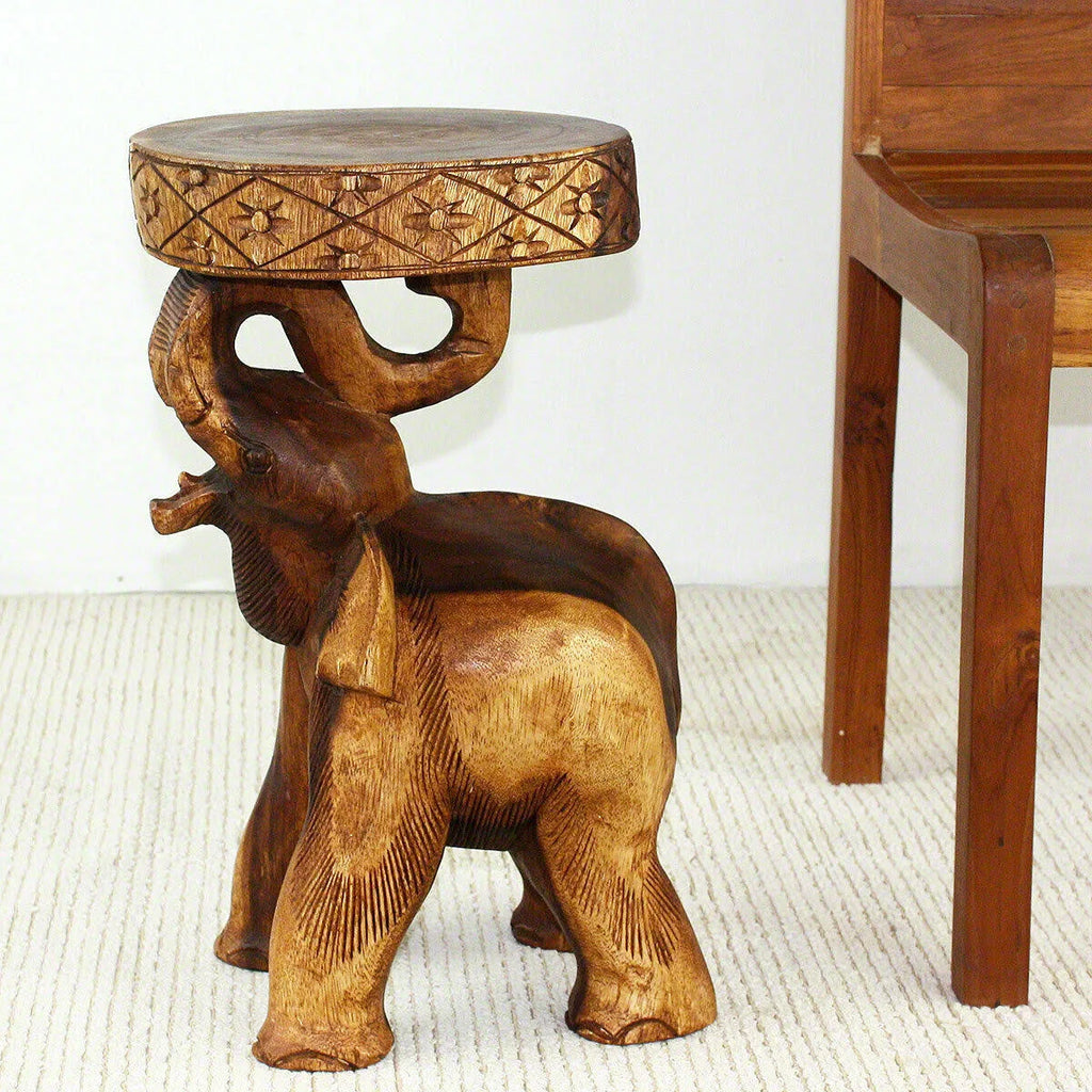 Walnut Oil Wood Elephant Stool G233