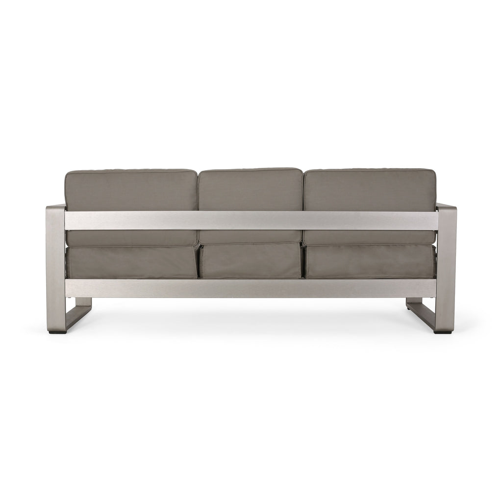 Aluminum and Sunbrella Outdoor 3 Seater Sofa with Cushions T693514