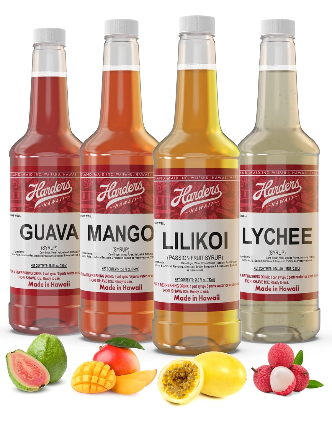 4 Pack 25.3 Fl oz Real Fruit Syrup R219