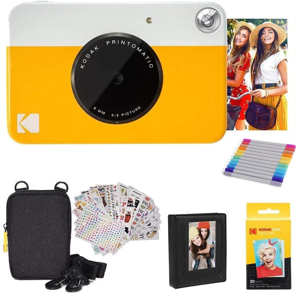Pink Digital Instant Print Camera with 2ʺx3ʺ Premium Photo Paper 50 Sheets Pack of 2 K65450