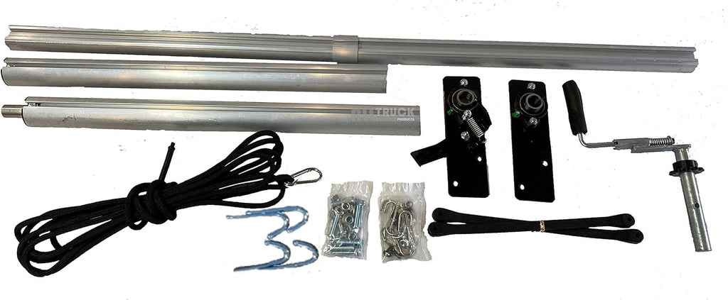 Manual Hand Crank Cab Level Truck & Trailer Tarp Roller Kit with PVC Mesh Tarp (6'6" x 14') R502