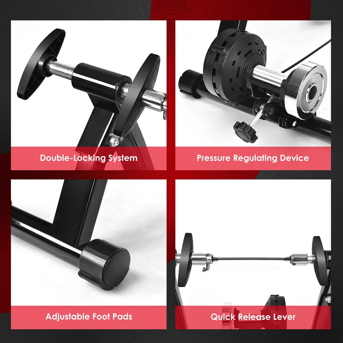Foldable Bike Trainer Stand with 8 Resistance Levels T402879