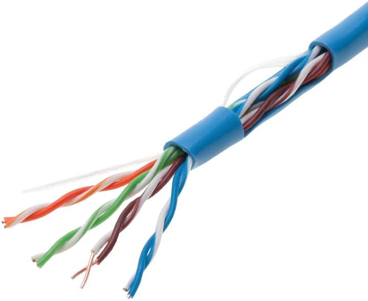 1000ft Cat5e Blue Solid 24AWG Shielded FTP Bulk Network Wire M522
