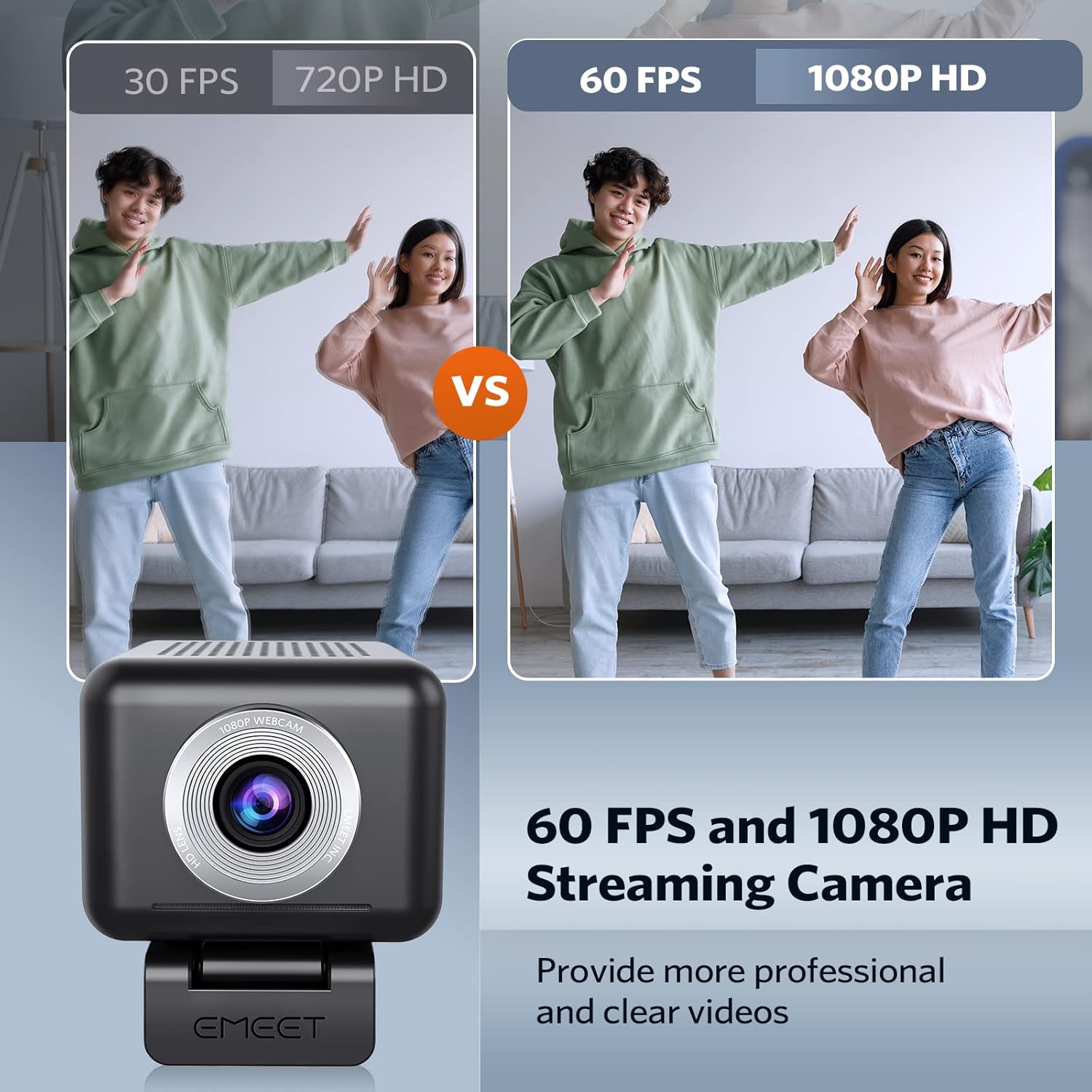 3 in 1 1080P 60FPS Webcam with Microphone and Speaker I28422