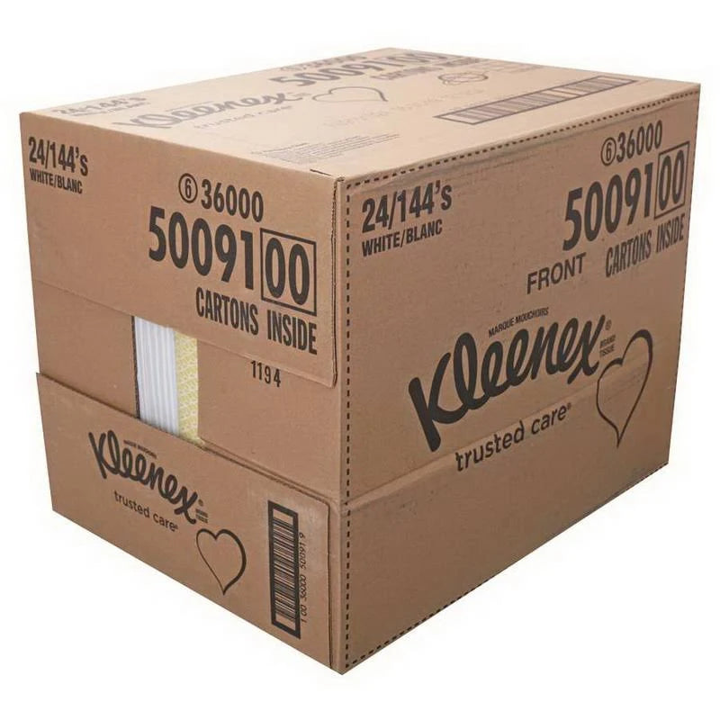 White Flat Facial Tissue 144 Count - 24 per Case C9603