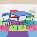 Blue 5-Piece Folding Table and Chair Set K92963