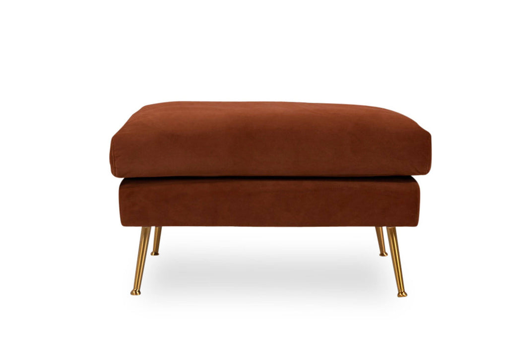 Rust Velvet Ottoman L805492