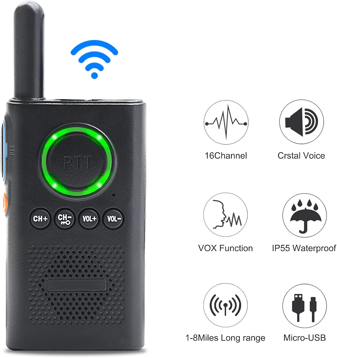 Wireless Call Button Alert System with 2 Way Radio W675021