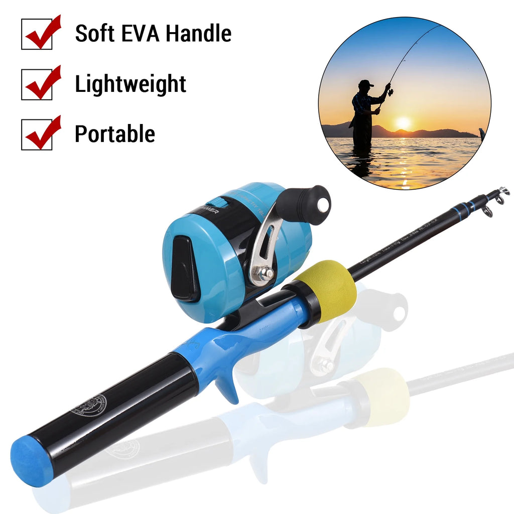 Kids Fishing Combo Spinning Rod and Reel Set with Tackle Box D874191
