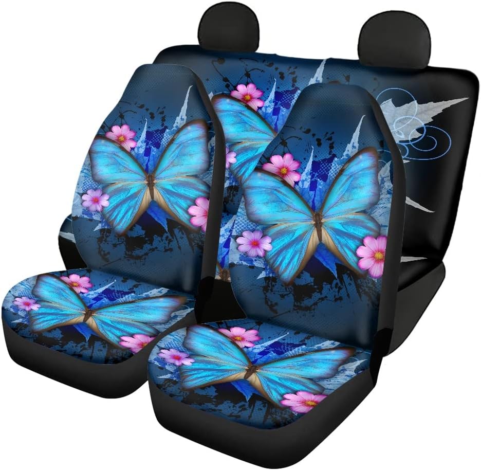 Black and White Cow Print Car Seat Cover 4piece Z1825