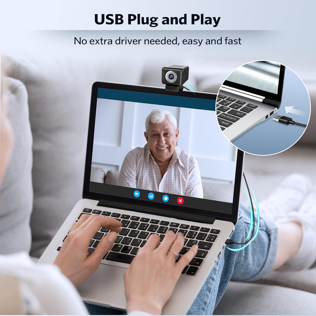 3 in 1 1080P 60FPS Webcam with Microphone and Speaker I28422
