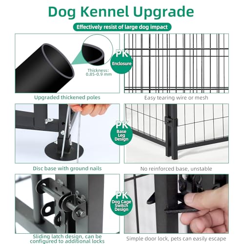 4 x 4 x 5 Ft Heavy Duty Metal Dog Kennel with UV & Waterproof Cover G907