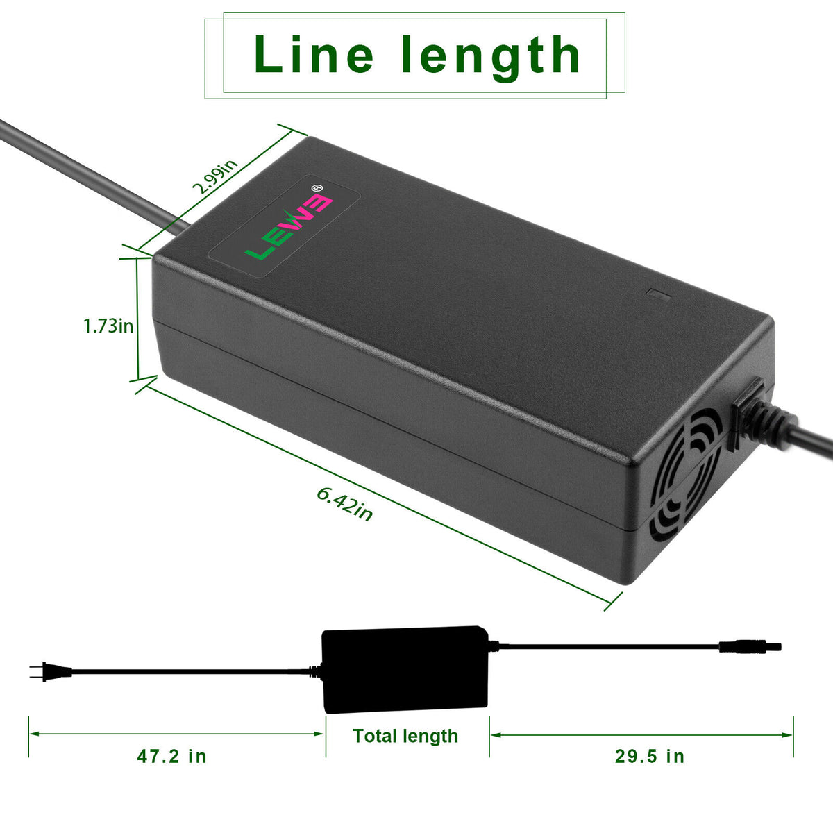 54.6V 2A Charger for 48V E-bike Li-ion Battery O3192