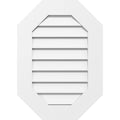 24x22W x 34x22H Vertical Elongated Octagon Surface Mount PVC Gable Vent J106216