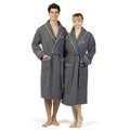 Dark Gray Turkish Cotton Waffle Terry Bathrobe E270