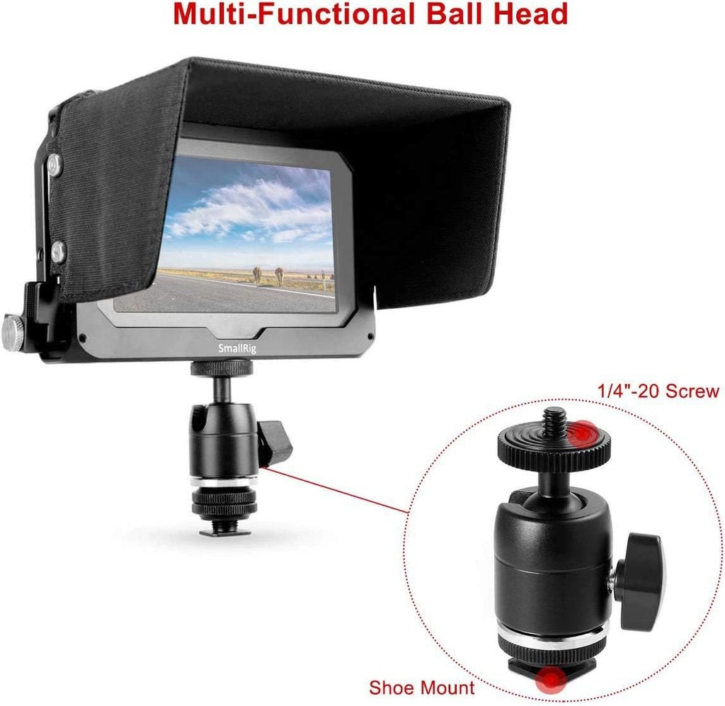 Director Monitor Cage Accessory Kit for 5 inches Monitor with HDMI Clamp, Sunhood, Ballhead and Cold Shoe Adapter W6247