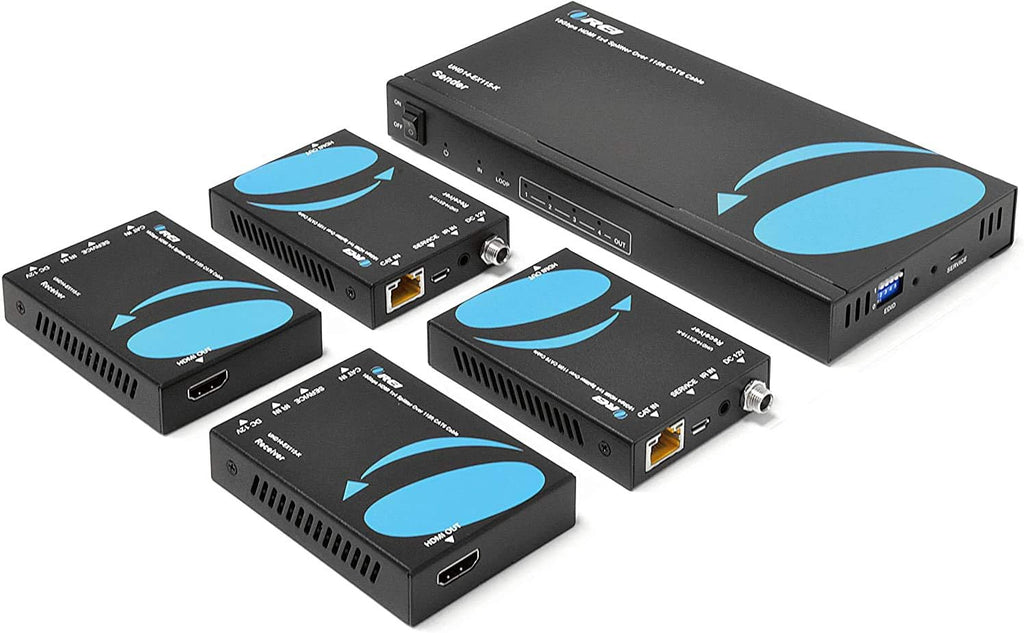 4K 4x4 HDMI Extender Matrix with HDR Switcher & IR Control, RS-232, 4 Receivers Included B64616
