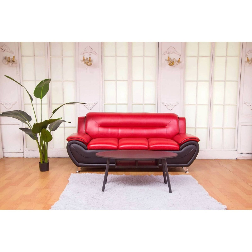 Red & Black Leatherette Sofa Set K69362